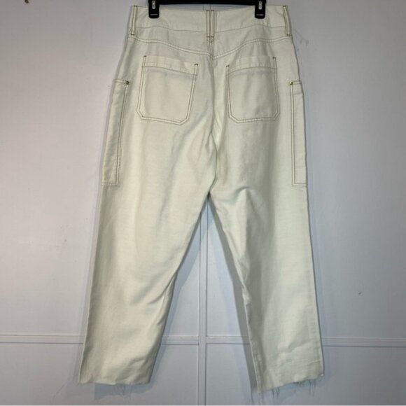 FRAME Twisted Utility Crop Pants in Ecru - Picture 5 of 11